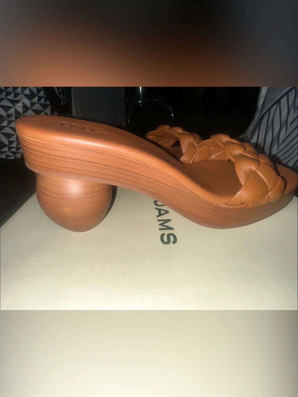 I.N.C Braided Slide Sandals in Cognac - Women